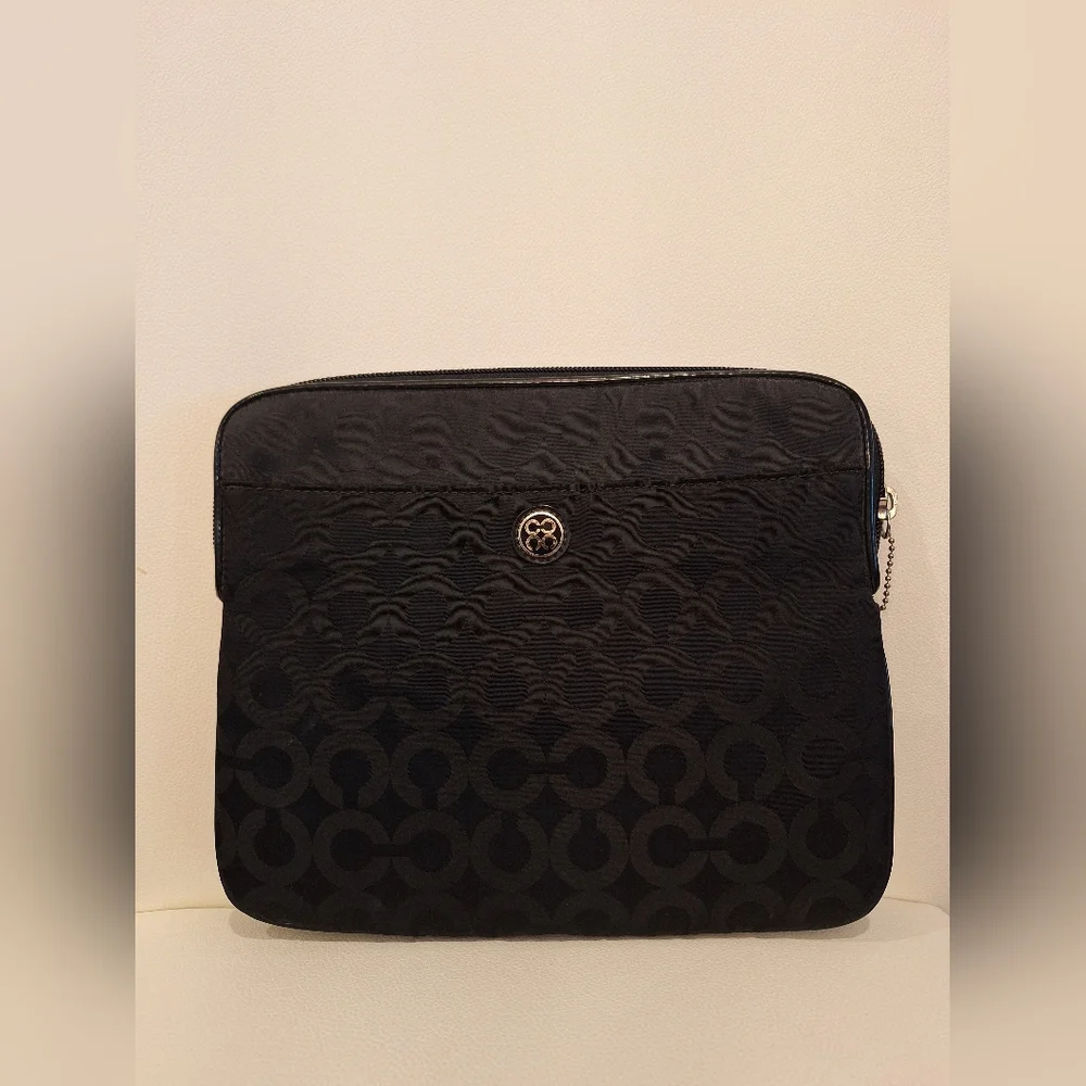 EUC Coach Black Nylon Logo Tablet/Laptop Sleeve